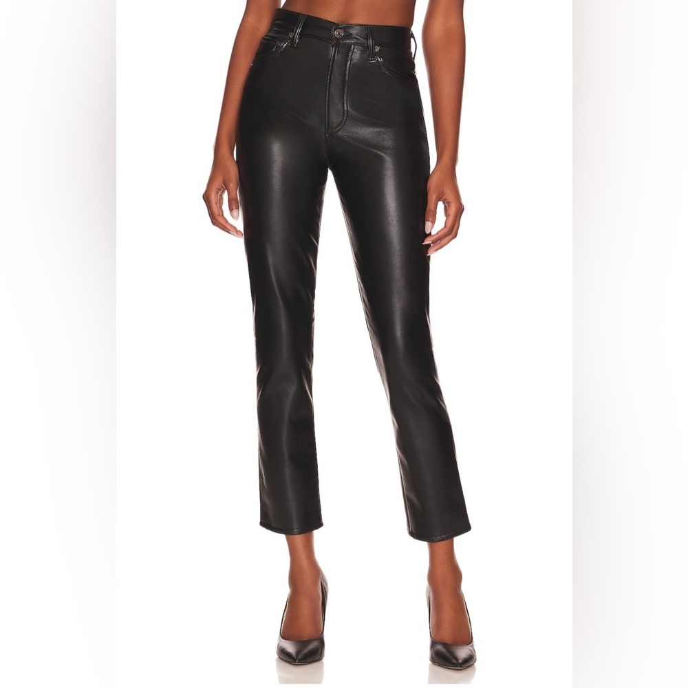Agolde Recycled Leather Riley Long in Detox